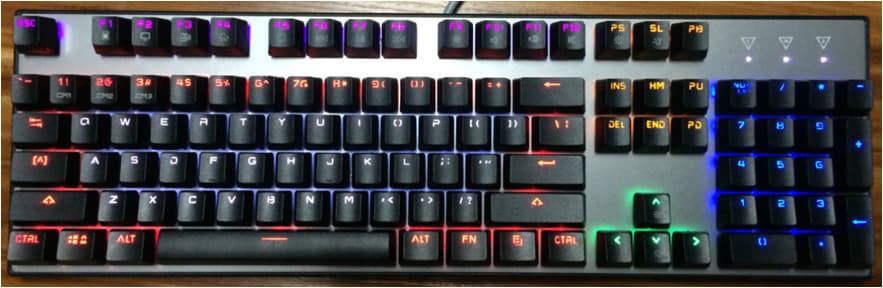 GM_211 led light keyboard_ whole sale_ 104 key_colorful